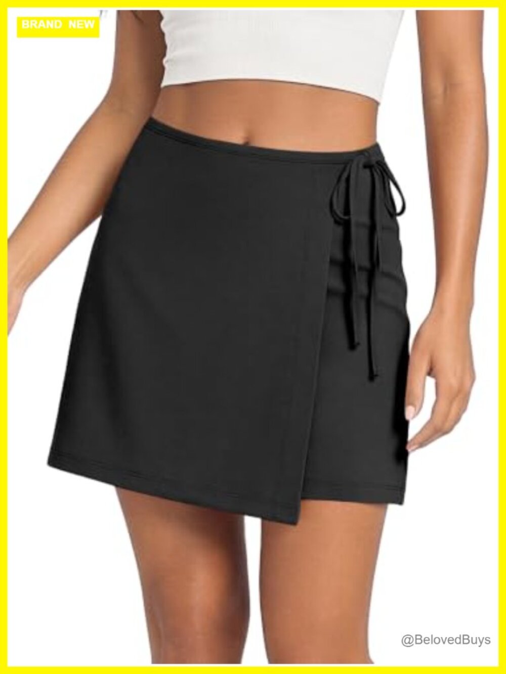 Wrap Skort with Built-in Shorts High Waist Tennis Skirt with Pockets